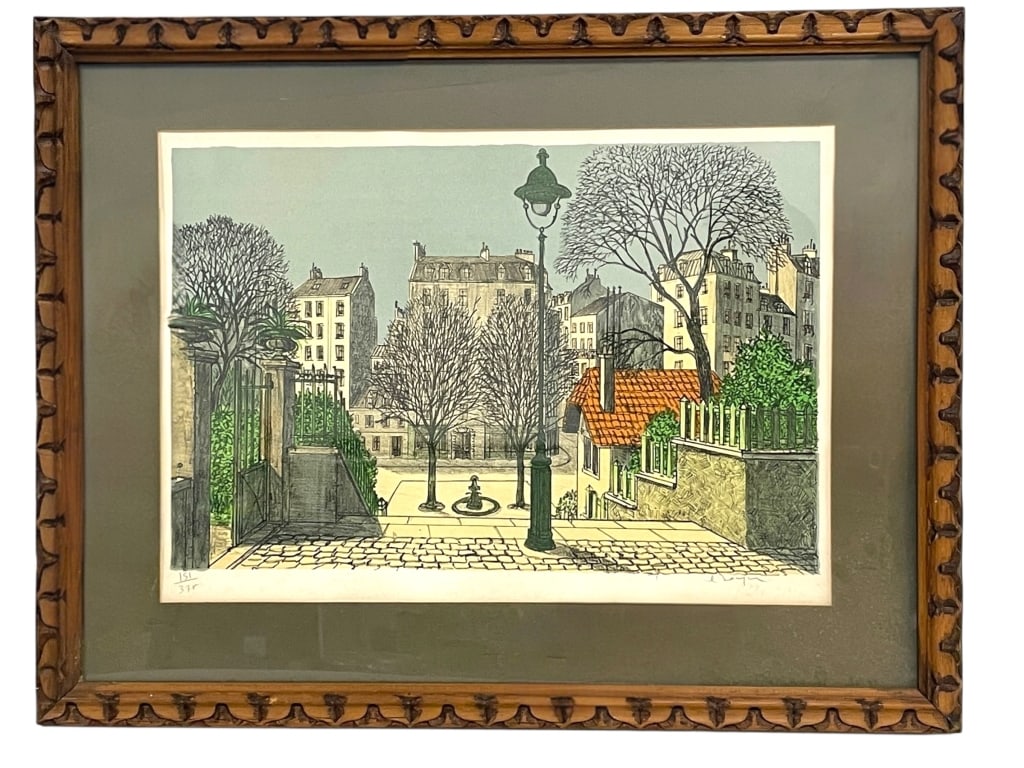 DENIS PAUL NOYER FRENCH CITYSCAPE LITHO PRINT 26" (1 of 6)