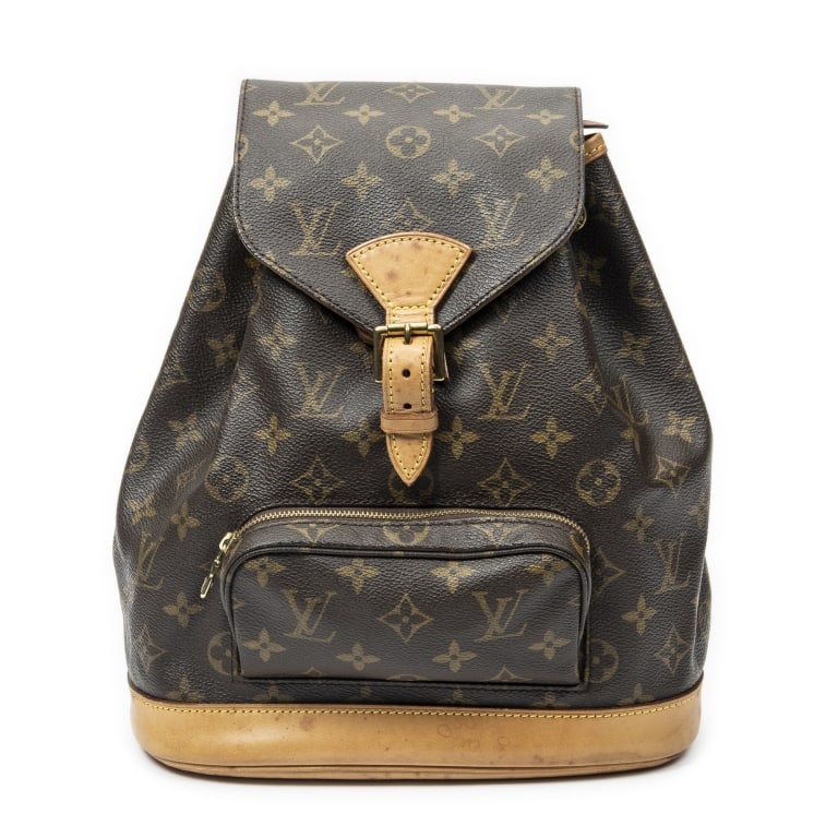 LOUIS VUITTON MONTSOURIS MM BRW MONOGRAM BAG: Louis Vuitton Montsouris MM Brown Monogram Canvas Golden Brass * COLOR: Brown * PRODUCTION CODE: SP0967 (Jun 1997) * INCLUDED: None AB * CONDITION: 25*27*10cm * (3cm = 1inch approximately) * Luxury ba