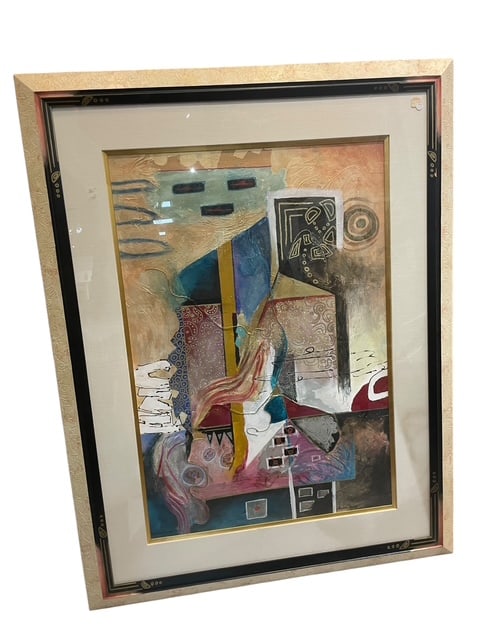 MARLENE HEALEY SIGNED TITLED "KACHINA DANCER" ART: *For ALTERNATIVE SHIPPING QUOTES or local PICKUP details, please visit www.dejavuauctionshipping.com* - HAND SIGNED by artist Marlene Healey - titled "Kachina Dancer" - Beautiful abstract work by the