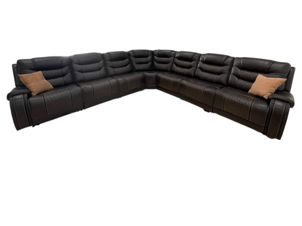ERIC CHURCH LEATHER RECLINING SECTIONAL SOFA 144" (1 of 14)