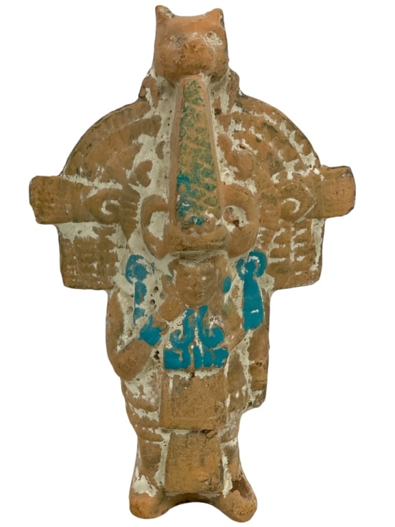 MESOAMERICAN STYLE TERRACOTTA FIGURE SCULPTURE 7" (1 of 6)