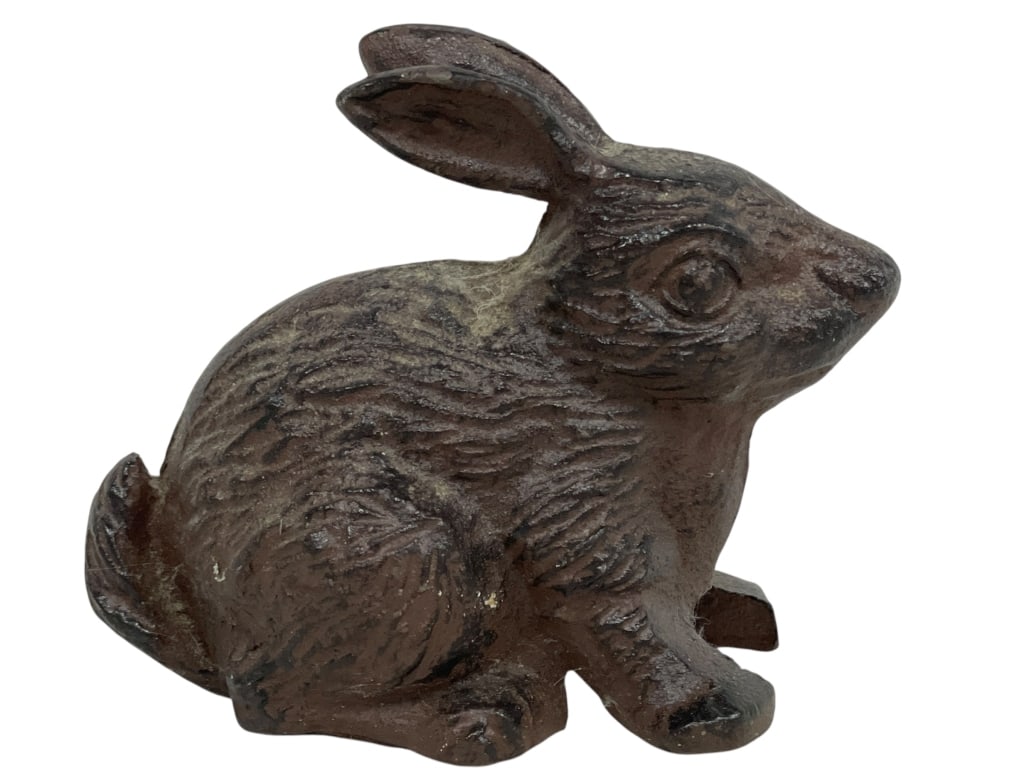 CAST IRON RABBIT GARDEN FIGURE 6" (1 of 7)