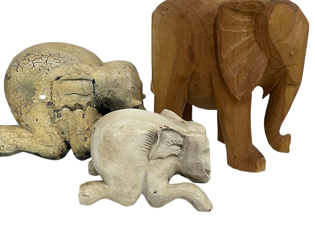 3 DECORATIVE ELEPHANT FIGURES 11' (1 of 6)