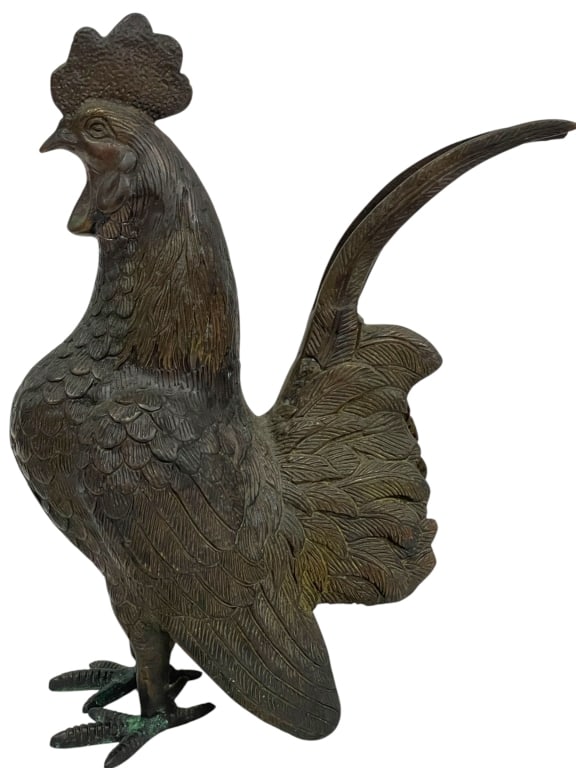 JAPANESE CAST BRONZE ROOSTER 10" (1 of 6)