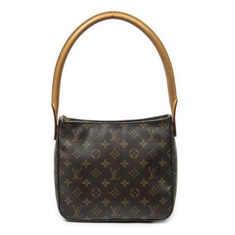 LOUIS VUITTON LOOPING MM BROWN MONOGRAM BAG: Louis Vuitton Looping MM Brown Monogram Canvas Golden Brass * COLOR: Brown * PRODUCTION CODE: FL0012 (January 2002) * INCLUDED: None AB * CONDITION: 23*21*10cm * (3cm = 1inch approximately) * Luxury b