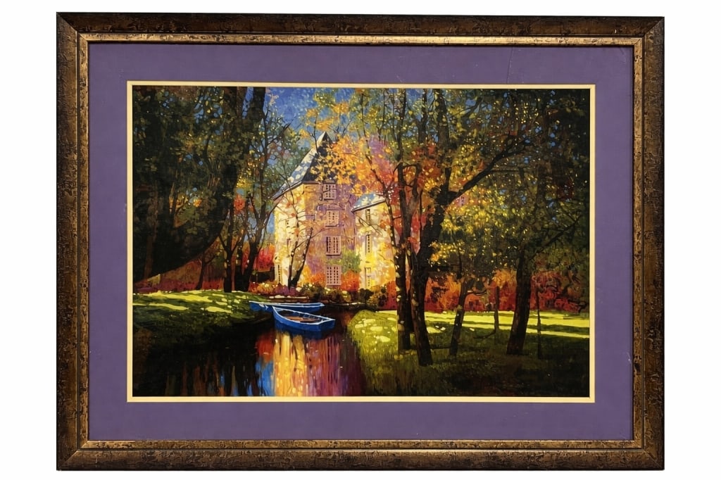 MAX HAYSLETTE IMPRESSIONIST LANDSCAPE PRINT 37": *for alternative shipping options please go to www.dejavuauctionshipping.com -MAX HAYSLETTE CHATEAU D'ANNECY IMPRESSIONIST LANDSCAPE FRAMED ART PRINT 31" X 37" -Beautiful framed art print titled "Châ
