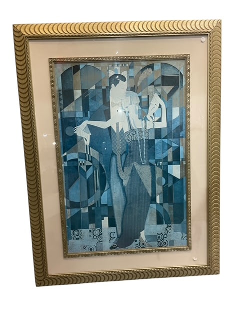 LAURA ARTUSIO "METROPOLIS" FRAMED LITHO PRINT DECO: *For ALTERNATIVE SHIPPING QUOTES or local PICKUP details, please visit www.dejavuauctionshipping.com* Artist: Laura Artusio Title: Metropolis Medium: Colored lithograph Style: Art Deco-inspired Large