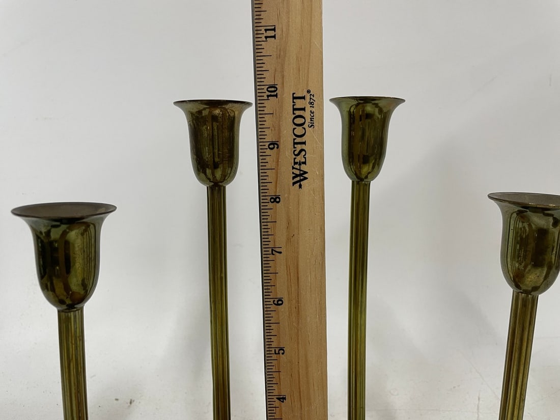 6 CENTURY SOLID BRASS CANDLESTICKS 10" - 9