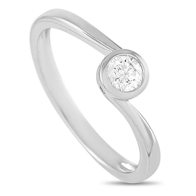 14K WHITE GOLD 0.26 CT DIAMOND RING 6.25 (1 of 5)
