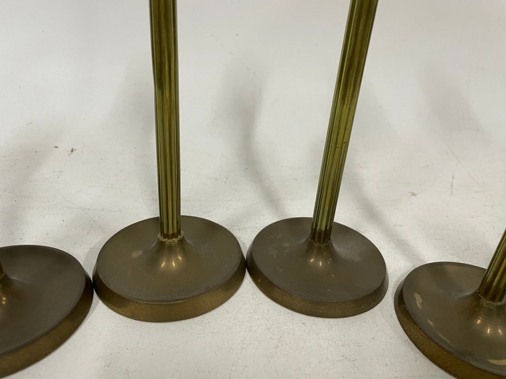 6 CENTURY SOLID BRASS CANDLESTICKS 10" - 5