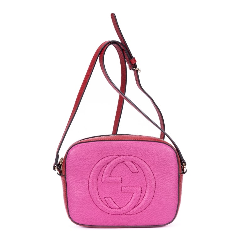 GUCCI BICOLOR SOHO DISCO S RED/PINK CALFSKIN BAG (1 of 14)
