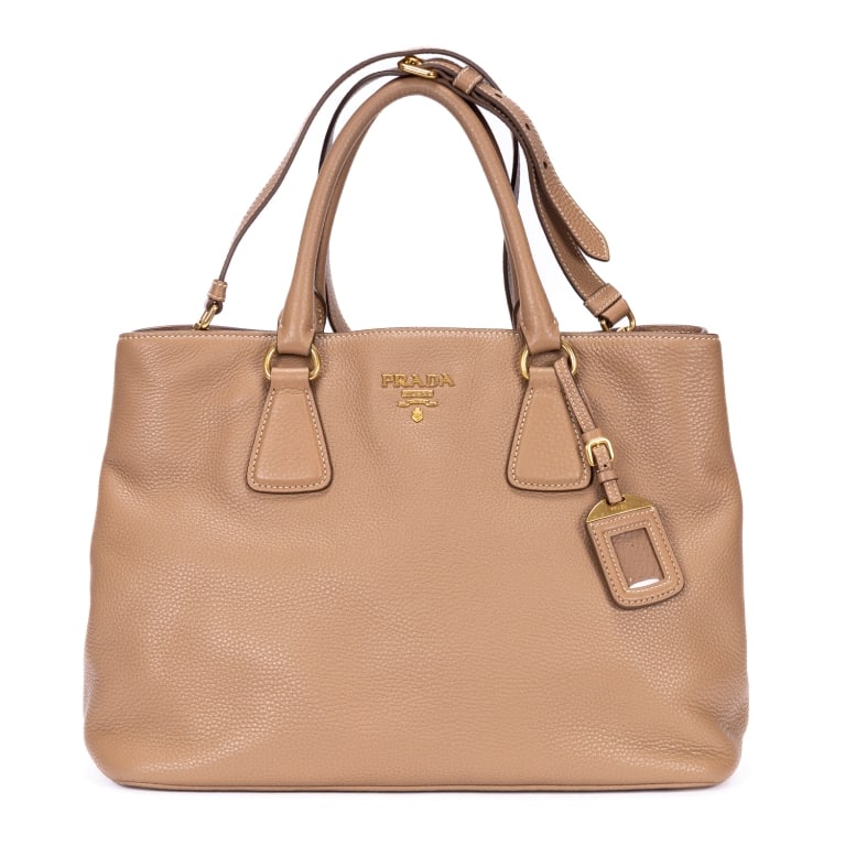 PRADA OPEN CONVERTIBLE TOTE VITELLO DAINO BAG: Prada Open Convertible Tote Beige Vitello Daino Leather Gold * COLOR: Beige * PRODUCTION CODE: BN2794 / 58/R / 173 * INCLUDED: Strap, Authenticity Card, Luggage Tag, Dustbag A * CONDITION: 