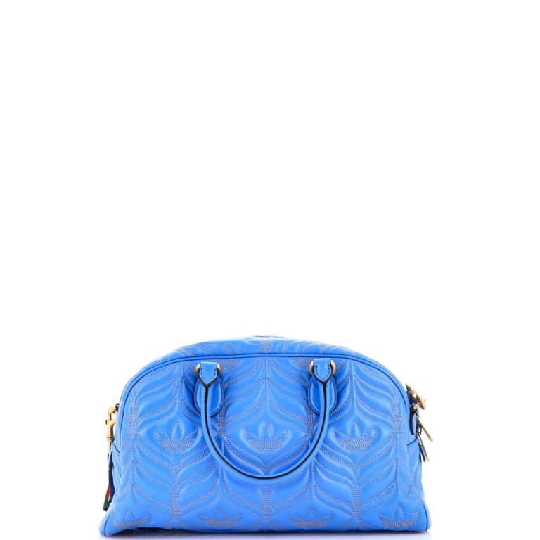 GUCCI ADIDAS DUFFLE MEDIUM BLUE QUILTED BAG - 5