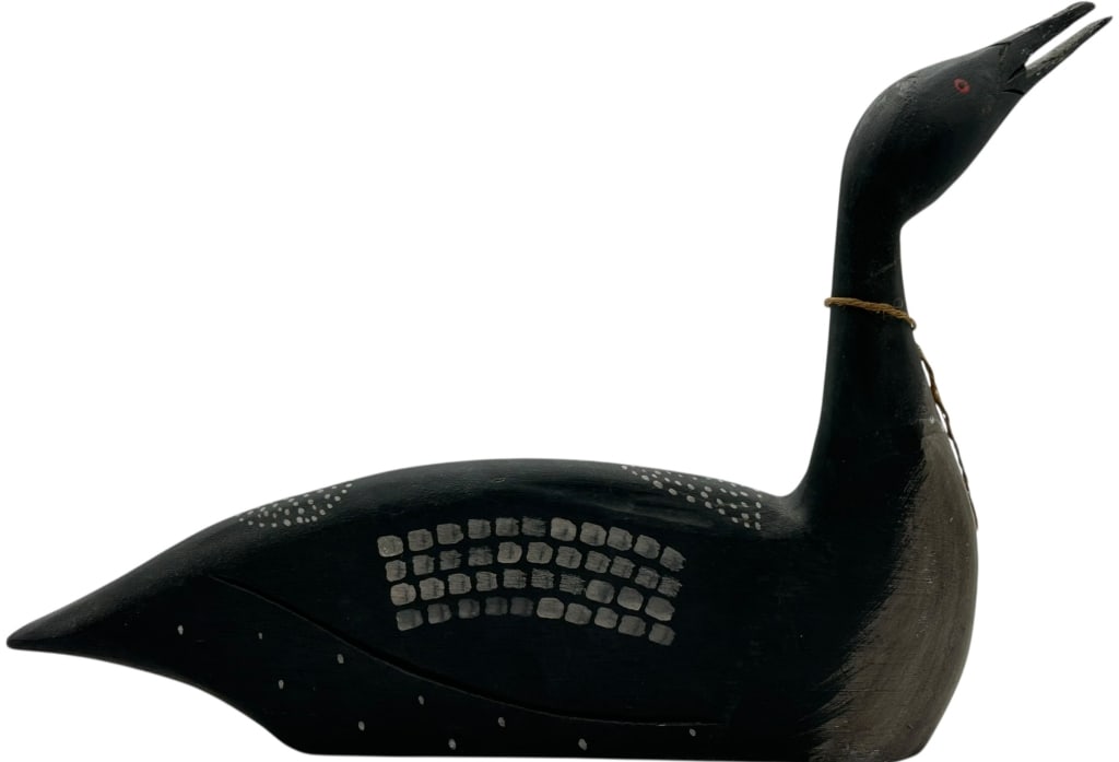 HAND-CARVED WOODEN GOOSE FIGURINE FOLK DECOR 15" (1 of 6)