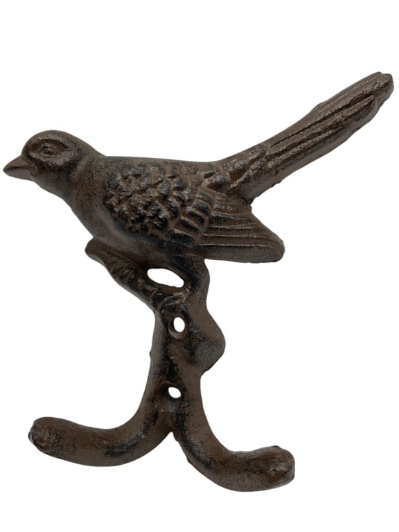 CAST IRON BIRD DOUBLE WALL HOOK RUSTIC HARDWARE (1 of 4)