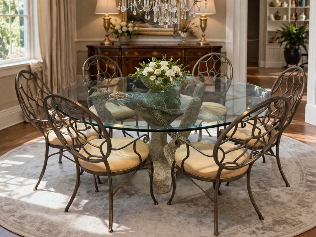 SCULPTURAL SEA TURTLE ERUPTION GLASS TABLE/CHAIRS (1 of 12)