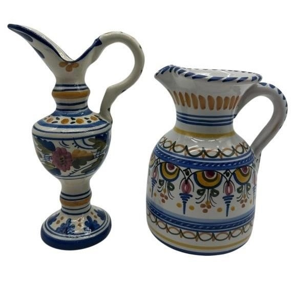 PAIR OF HAND-PAINTED MINIATURE PITCHERS 7" (1 of 6)