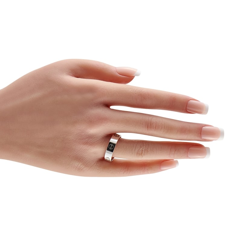 CARTIER LOVE 18K WHITE GOLD SCREW DETAIL RING 10 - 4