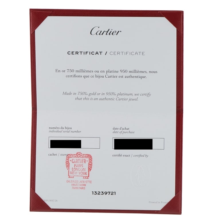 CARTIER LOVE 18K WHITE GOLD SCREW DETAIL RING 10 - 6