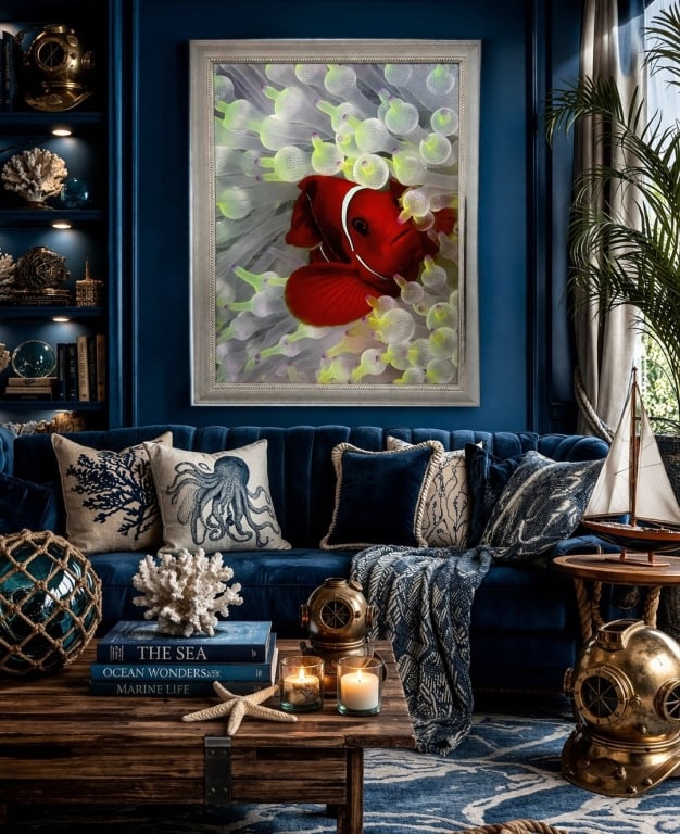 FRAMED CLOWNFISH OCEAN PHOTOGRAPHIC WALL ART 45" (1 of 8)