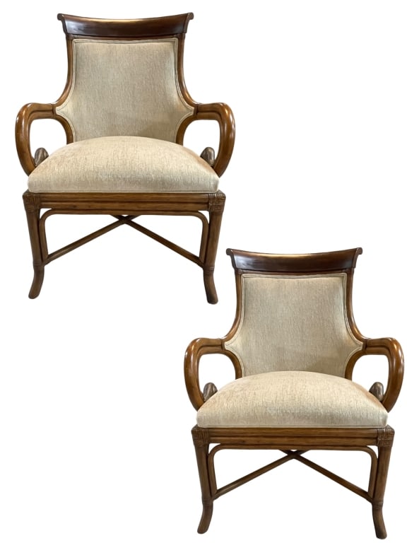 LOUIS XV STYLE CARVED WOOD FAUTEUIL ARMCHAIRS 39": *for alternative shipping options please go to www.dejavuauctionshipping.com -PAIR OF LOUIS XV STYLE CARVED WOOD FAUTEUIL ARMCHAIRS 39" X 25" X 21" APPROX – 18" SEAT HEIGHT -Elegant pair of Louis XV