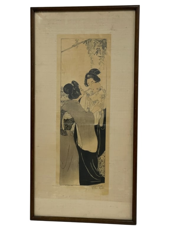 HELEN HYDE A MONARCH OF JAPAN WOODBLOCK PRINT 25" (1 of 5)