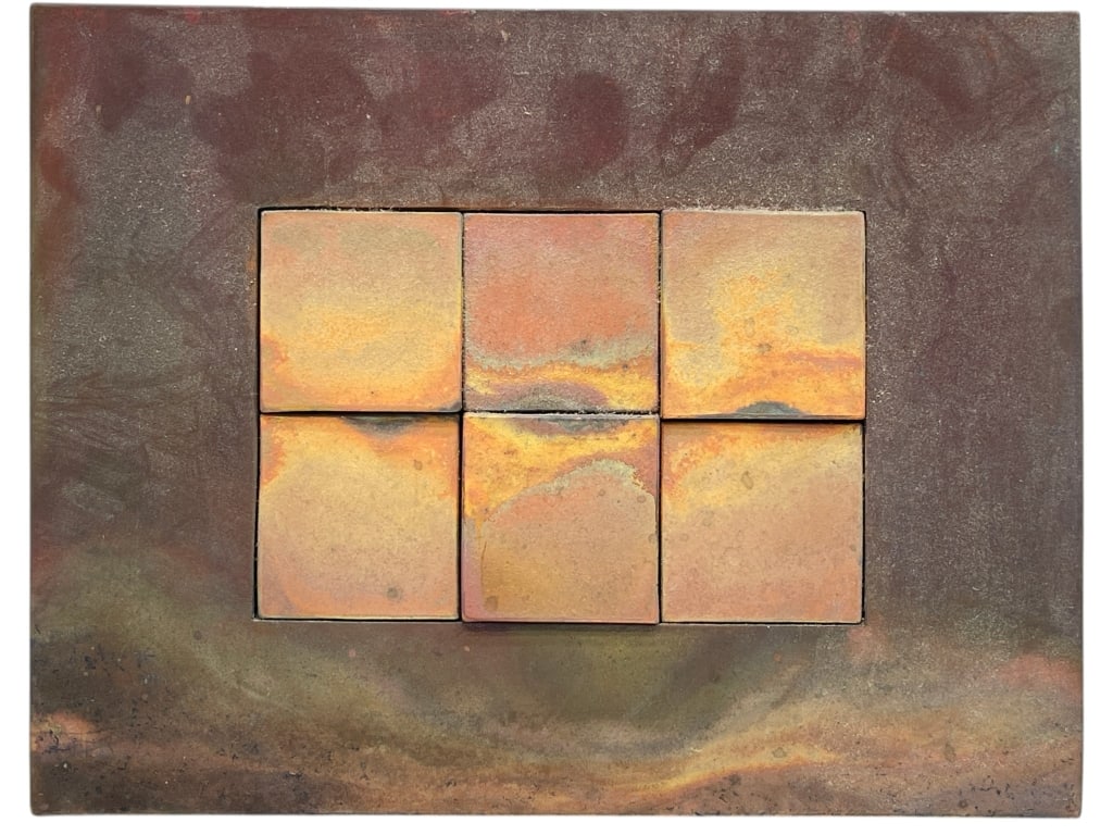 DECORATIVE ABSTRACT WALL PANEL MIXED MEDIA METAL (1 of 4)