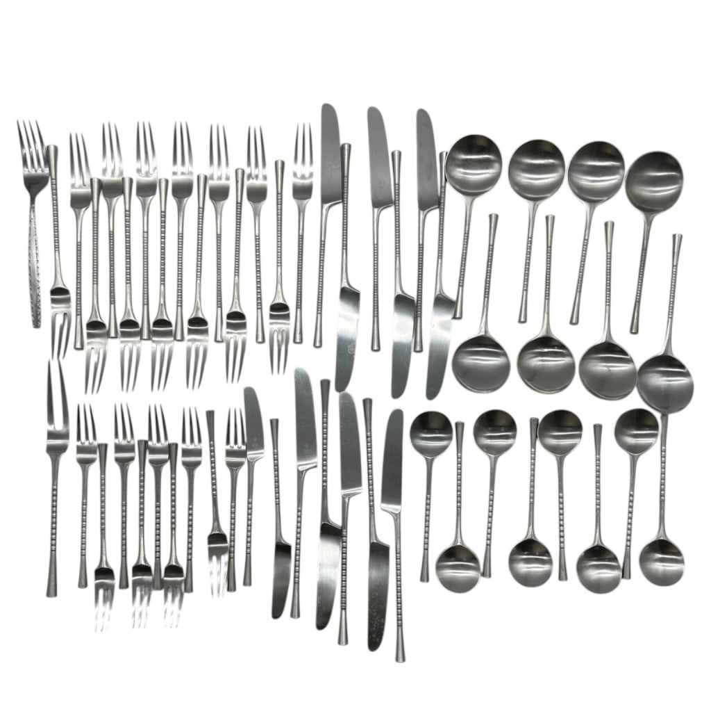 DANSK DESIGNS FINLAND STAINLESS STEEL FLATWARE SET (1 of 6)