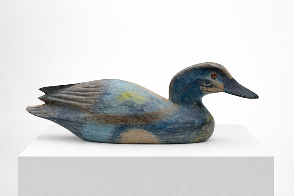 HAND-CARVED WOODEN DUCK DECOY FOLK ART 15.5" (1 of 9)