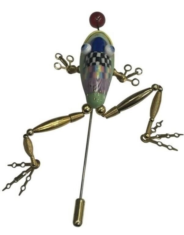 CYNTHIA CHUANG JEWELRY 10 VTG RARE FROG BROOCH PIN (1 of 10)