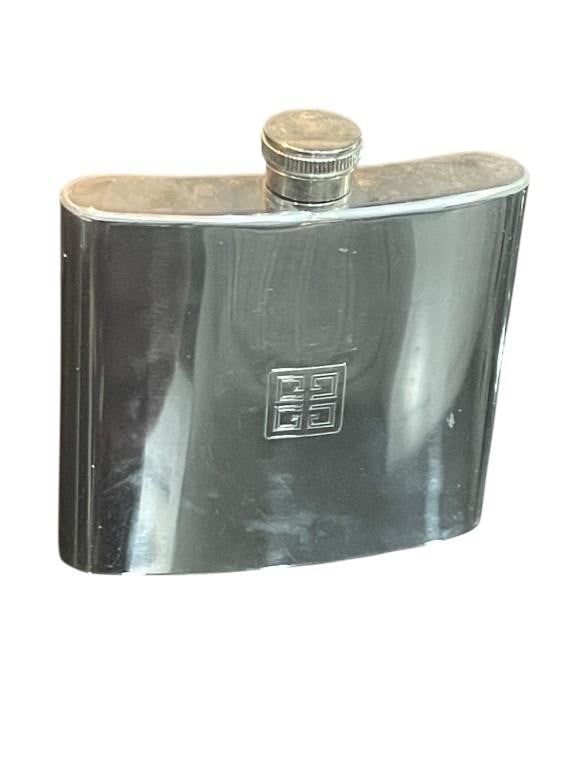 NEW VINTAGE GIVENCHY PARFUMS SILVER WHISKEY FLASK (1 of 6)