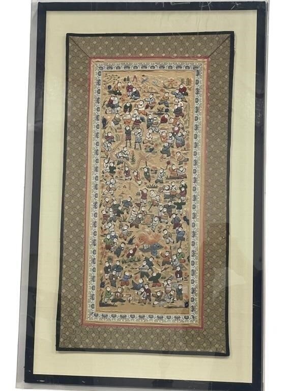 CHINESE EMBROIDERY OF 100 CHILDREN PROSPERITY 30" (1 of 6)
