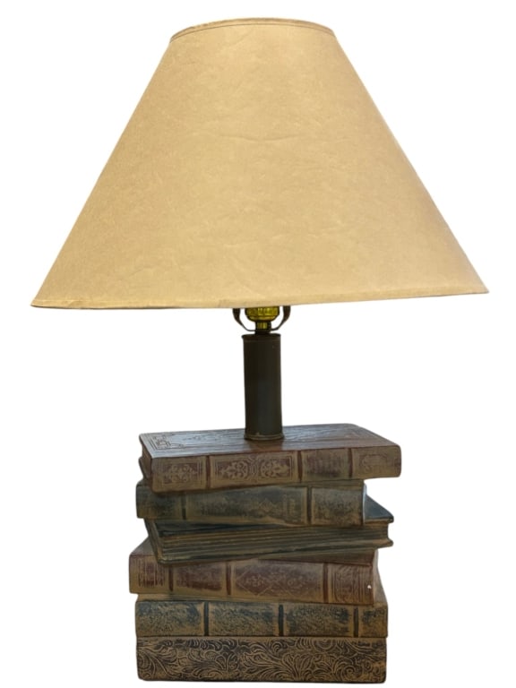 VINTAGE STACK BOOK LAMP WITH SHADE 2' (1 of 11)