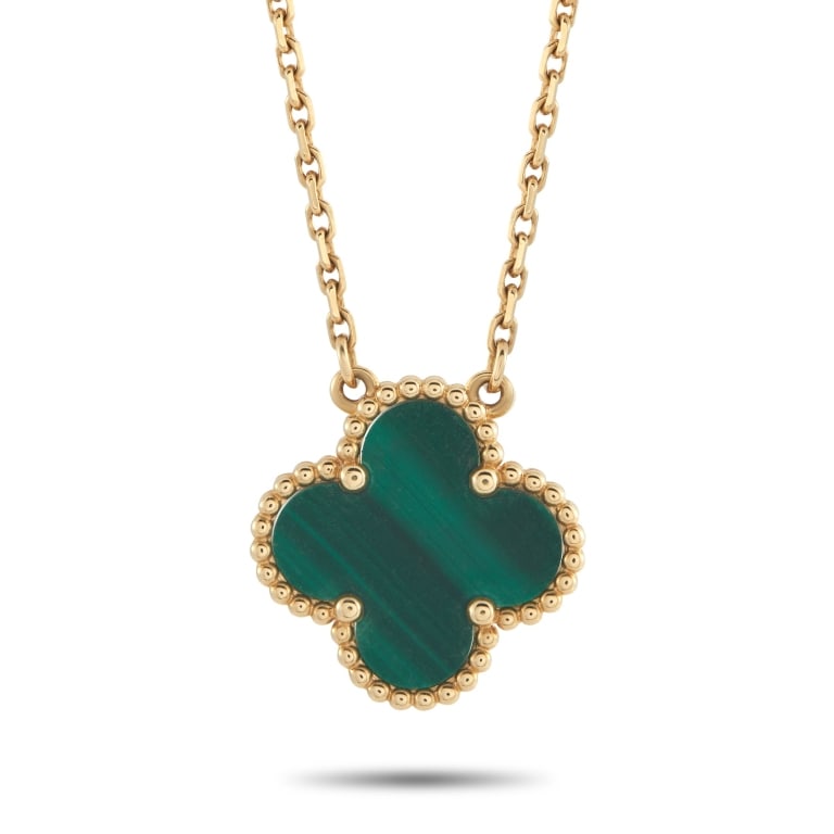 VAN CLEEF&ARPELS ALHAMBRA 18K MALACHITE NECKLACE (1 of 4)