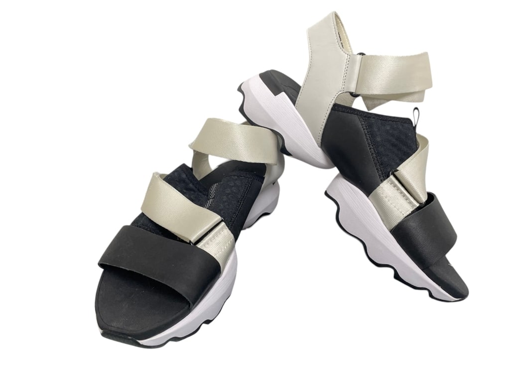 SOREL $150 BLACK & CREAM COMFORT SANDALS 10.5: Please check back often, we add NEW ITEMS daily to our active auctions! By bidding on this listing, you understand and agree to be bound by the terms and conditions of DejaVu Auctions.*For ALTERNATE s