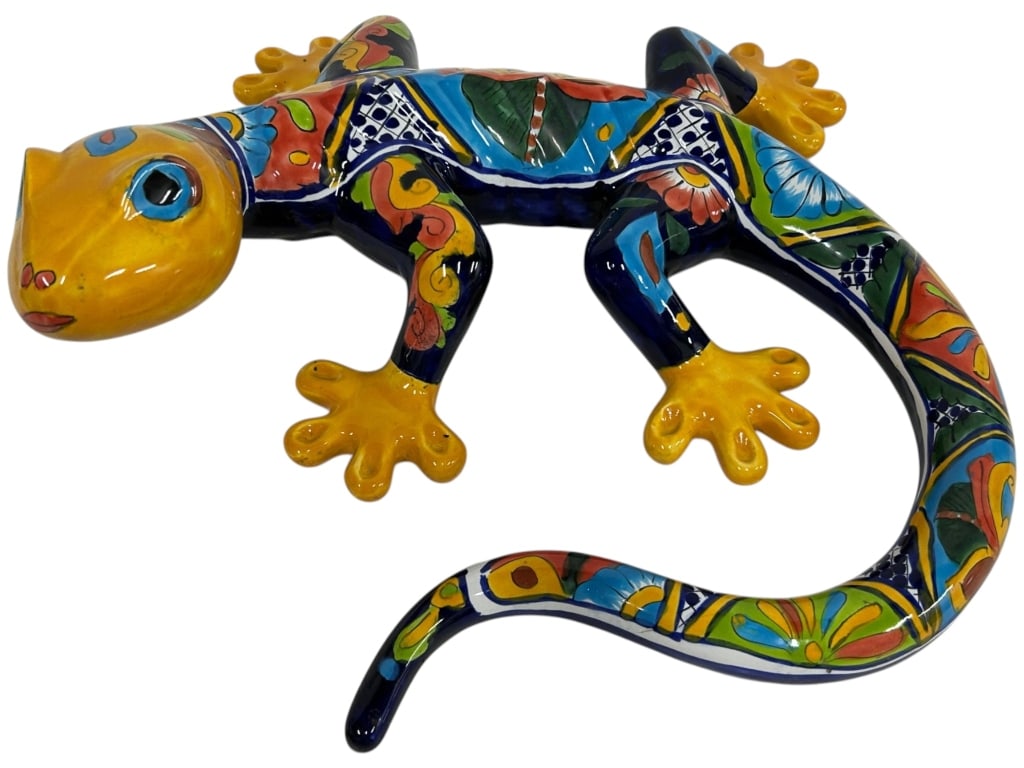 MEXICAN TALAVERA LARGE LIZARD SCULPTURE 18" (1 of 10)