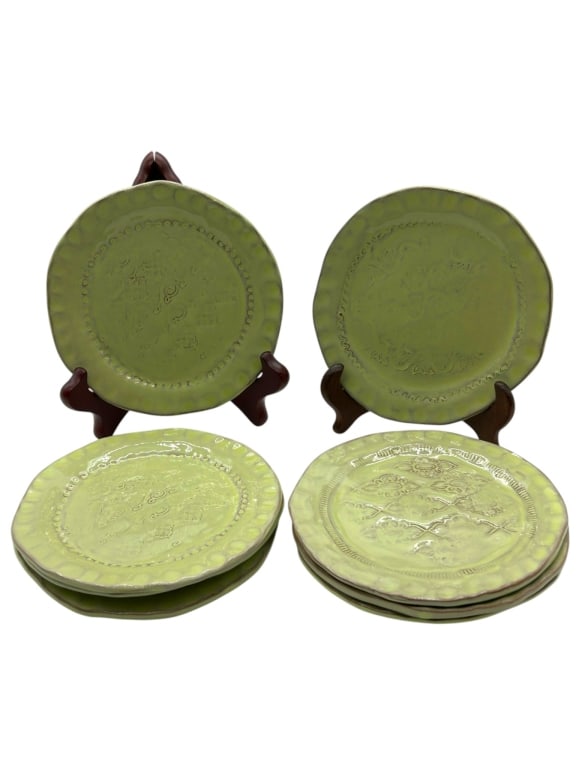 8 ITALIAN VIETRI MAJOLICA POTTERY PLATES SET (1 of 7)
