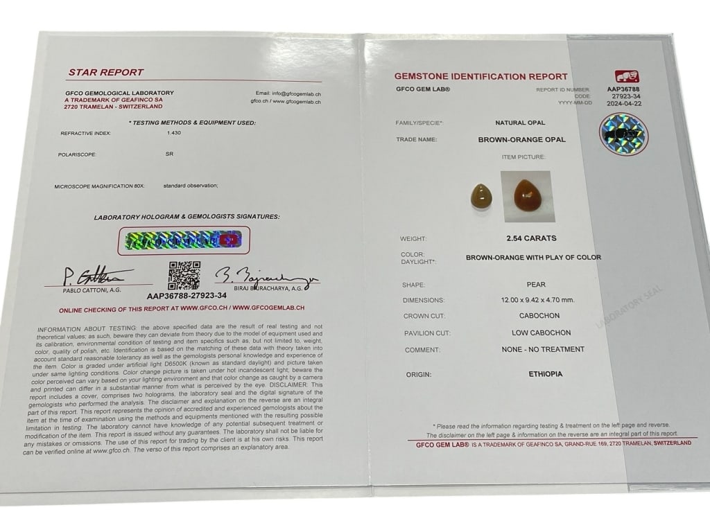 NATURAL BROWN-ORANGE OPAL CABOCHON (1 of 2)