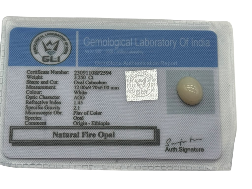 NATURAL FIRE OPAL – GLI CERTIFIED ETHIOPIAN OPAL (1 of 3)