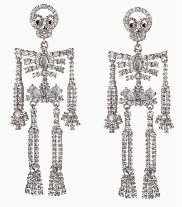 NEW! EYECANDY LA RILEY SILVER SKULL EARRINGS (1 of 2)