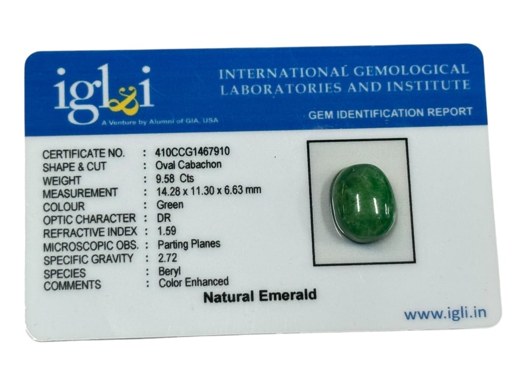 NATURAL BERYL EMERALD –9.85 carats (1 of 2)