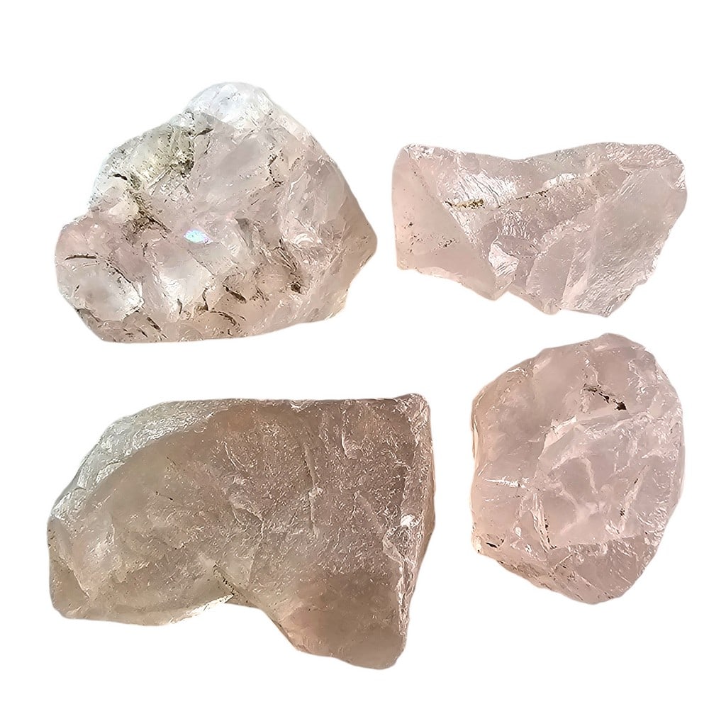 140 CT ROUGH ROSE QUARTZ GEMSTONES LOT OF 4 PCS (1 of 2)