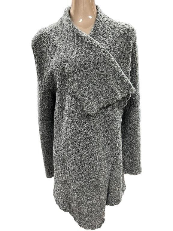 ST JOHN KNITS GRAY WATERFALL CARDIGAN CASHMERE M (1 of 6)