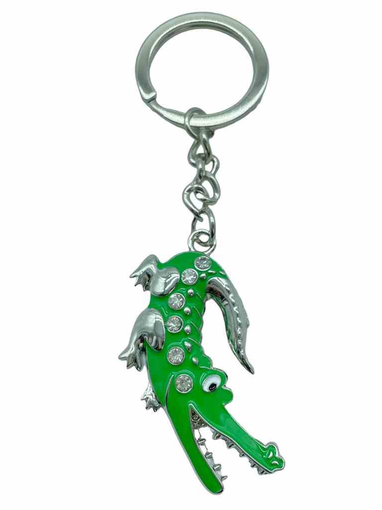 NEW GREEN ENAMELED ALLIGATOR MOUTH OPEN KEY CHAIN (1 of 4)