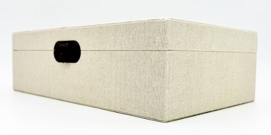 CREAM TEXTURED RECTANGULAR STORAGE BOX - 2