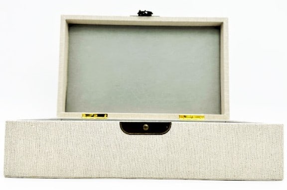 CREAM TEXTURED RECTANGULAR STORAGE BOX - 3