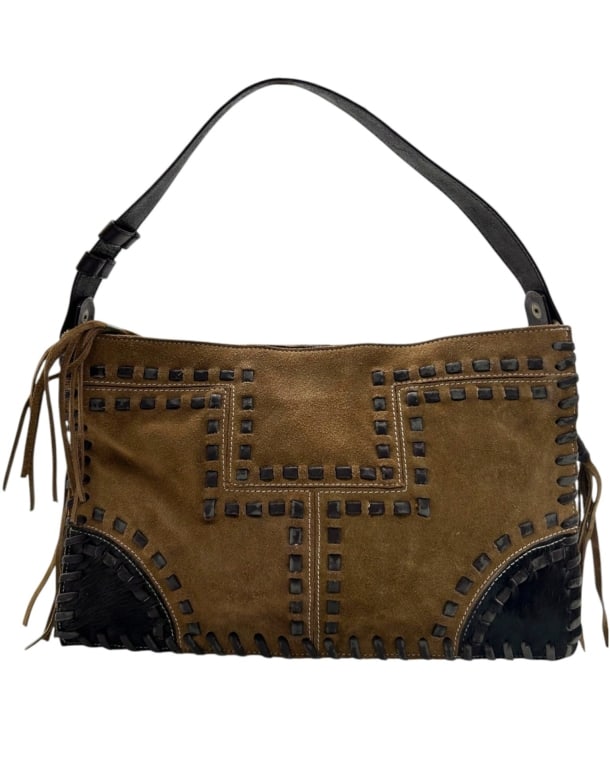 AMORNI LEATHER & SUEDE WESTERN SHOULDER BAG 13" (1 of 14)