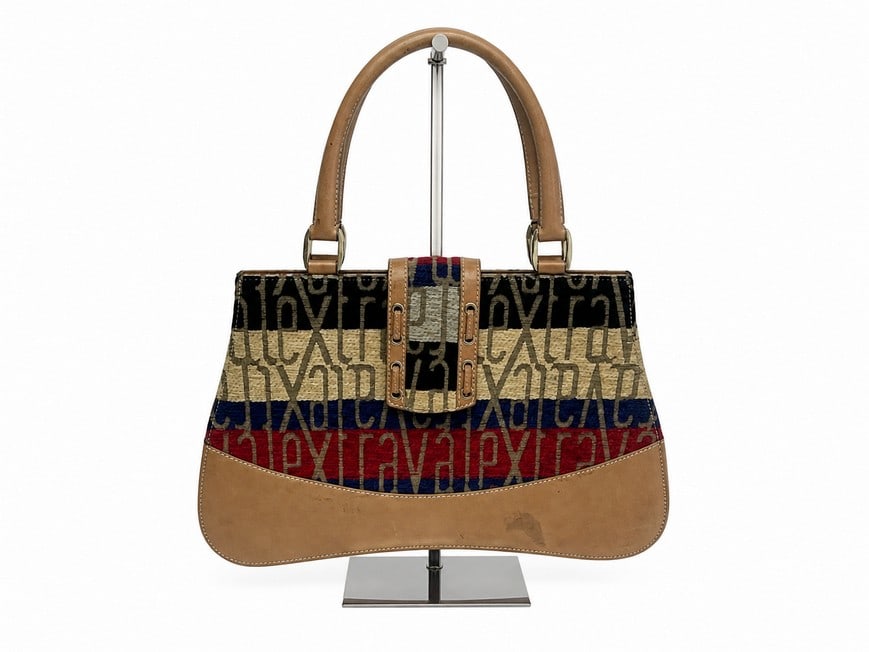VALEXTRA ITALY DESIGNER LOGO CHIC RED BLUE CRM BAG (1 of 17)