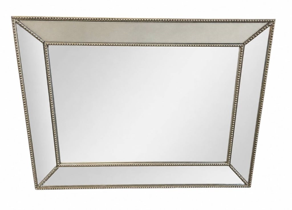 RECTANGULAR WALL MIRROR WITH BEADED FRAME 40" - 3