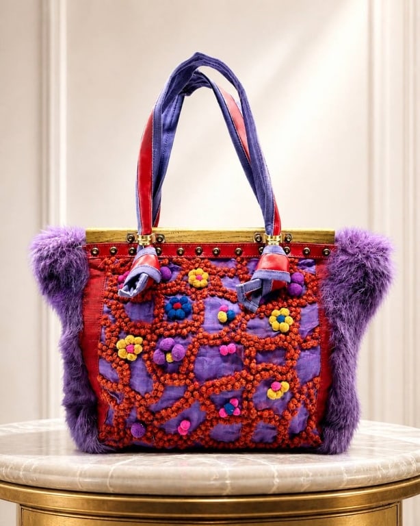 MADDALENA MARCONI PURPLE FUR & EMBELLISHED FLORAL (1 of 12)